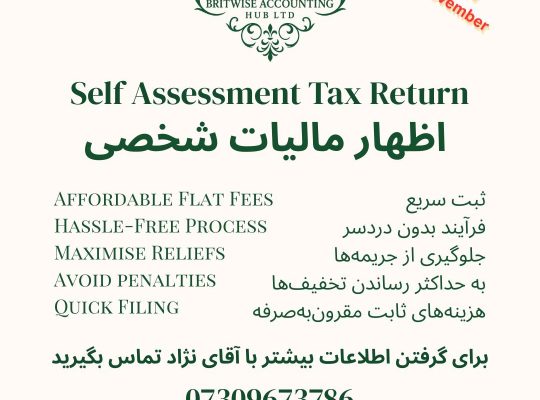 اظهار ماليات شخصى – Self Assessment Tax Return