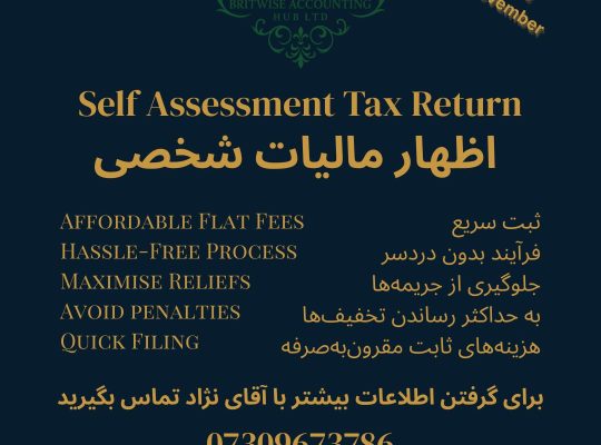 اظهار ماليات شخصى – Self Assessment Tax Return
